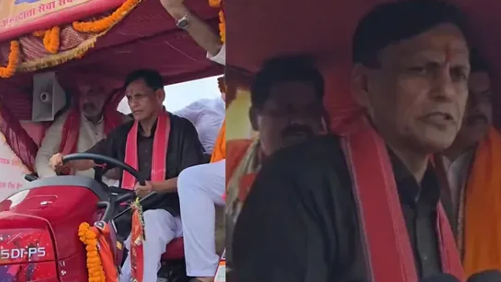 केंद्रीय मंत्री नित्यानंद राय बने ट्रैक्टर चालक, शिक्षा मंत्री को बगल में बैठाकर 5 KM तक चलाई गाड़ी