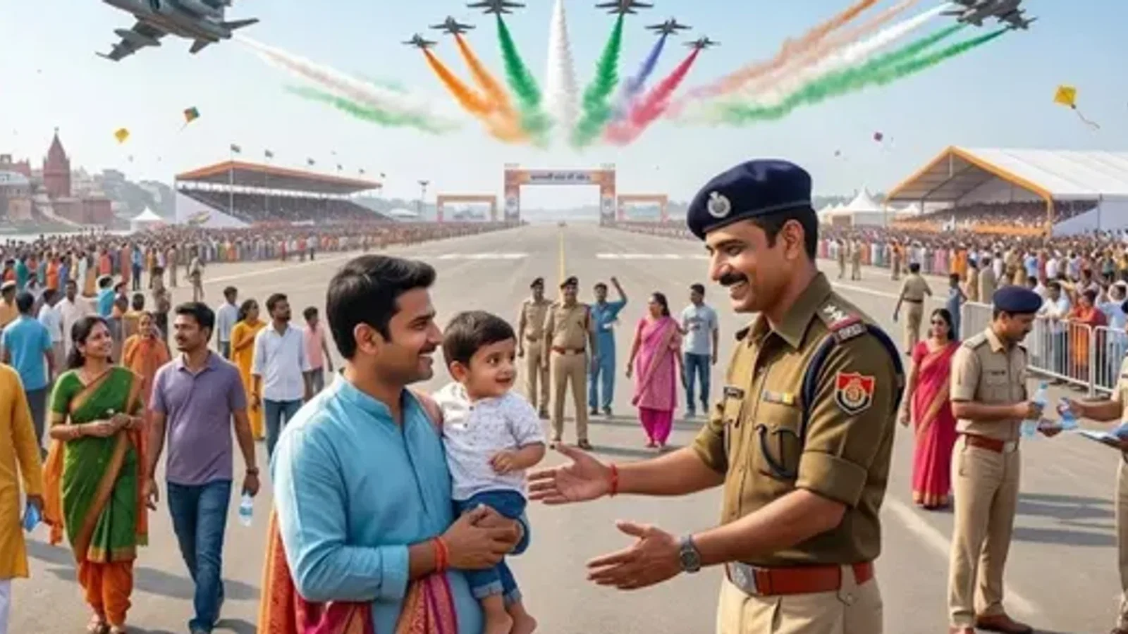 द न्यूज़ 100 डेस्क: वाराणसी एयर शो के दौरान दर्शकों के साथ होगा अतिथियों जैसा व्यवहार, पुलिसकर्मी को दी गई ट्रेनिंग से जुड़ा समाचार चित्र